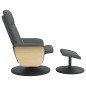 vidaXL Sillón reclinable de masaje con reposapiés tela gris oscuro vidaXL Sillón reclinable de masaje con reposapiés tela gris oscuro