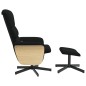 vidaXL Sillón reclinable de masaje con reposapiés tela negro vidaXL Sillón reclinable de masaje con reposapiés tela negro