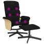 vidaXL Sillón reclinable de masaje con reposapiés tela negro vidaXL Sillón reclinable de masaje con reposapiés tela negro