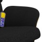 vidaXL Sillón reclinable de masaje con reposapiés tela negro vidaXL Sillón reclinable de masaje con reposapiés tela negro