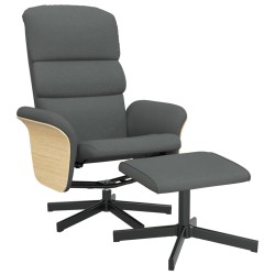 vidaXL Sillón reclinable con reposapiés tela gris oscuro