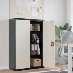 vidaXL Armario archivador de acero gris antracita y blanco 90x40x140cm