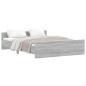 vidaXL Estructura de cama con cabecero piecero gris Sonoma 140x200 cm vidaXL Estructura de cama con cabecero piecero gris Sonoma 140x200 cm