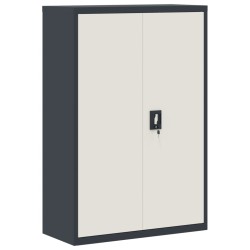 vidaXL Armario archivador de acero gris antracita y blanco 90x40x140cm