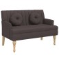 vidaXL Banco con cojines tela marrón oscuro 113x64,5x75,5 cm vidaXL Banco con cojines tela marrón oscuro 113x64,5x75,5 cm