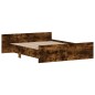 vidaXL Estructura de cama con cabecero piecero roble ahumado 160x200cm vidaXL Estructura de cama con cabecero piecero roble ahumado 160x200cm