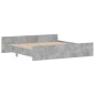 vidaXL Estructura de cama con cabecero piecero gris hormigón 180x200cm