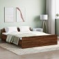 vidaXL Estructura de cama con cabecero piecero roble marrón 160x200 cm vidaXL Estructura de cama con cabecero piecero roble marrón 160x200 cm