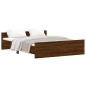 vidaXL Estructura de cama con cabecero piecero roble marrón 160x200 cm vidaXL Estructura de cama con cabecero piecero roble marrón 160x200 cm