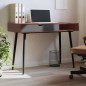 vidaXL Escritorio ordenador cajón madera ingeniería marrón 110x50x75cm