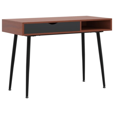 vidaXL Escritorio ordenador cajón madera ingeniería marrón 110x50x75cm
