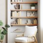 vidaXL Estante de pared madera maciza de haya 80x20x4 cm