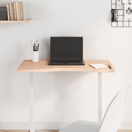vidaXL Tablero de escritorio madera maciza de haya 80x(36-40)x2,5 cm
