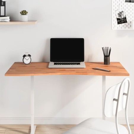 vidaXL Tablero de escritorio madera maciza de haya 110x(50-55)x1,5 cm