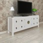 vidaXL Mueble de TV madera contrachapada blanco 110x24x48 cm vidaXL Mueble de TV madera contrachapada blanco 110x24x48 cm