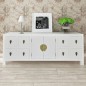 vidaXL Mueble de TV madera contrachapada blanco 110x24x48 cm vidaXL Mueble de TV madera contrachapada blanco 110x24x48 cm
