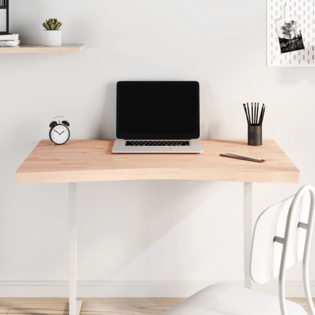 vidaXL Tablero de escritorio madera maciza de haya 100x(55-60)x4 cm