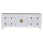 vidaXL Mueble de TV madera contrachapada blanco 110x24x48 cm vidaXL Mueble de TV madera contrachapada blanco 110x24x48 cm