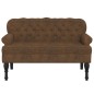 vidaXL Banco con respaldo ante sintético marrón 119,5x64,5x75 cm vidaXL Banco con respaldo ante sintético marrón 119,5x64,5x75 cm