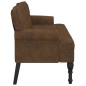 vidaXL Banco con respaldo ante sintético marrón 119,5x64,5x75 cm vidaXL Banco con respaldo ante sintético marrón 119,5x64,5x75 cm