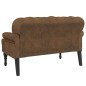 vidaXL Banco con respaldo ante sintético marrón 119,5x64,5x75 cm vidaXL Banco con respaldo ante sintético marrón 119,5x64,5x75 cm