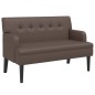 vidaXL Banco con respaldo cuero sintético marrón 112x65,5x75 cm vidaXL Banco con respaldo cuero sintético marrón 112x65,5x75 cm
