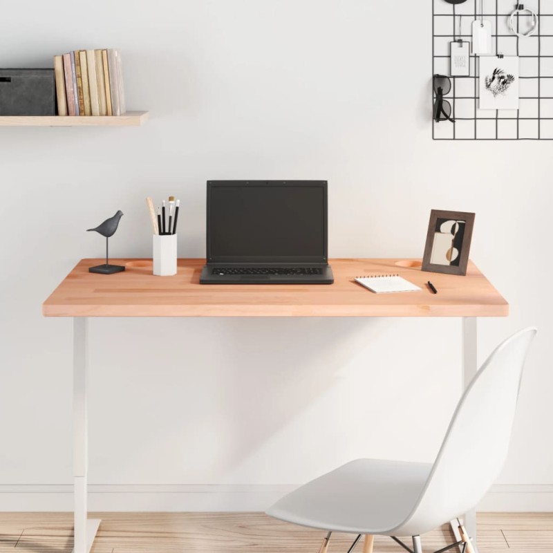 vidaXL Tablero de escritorio madera maciza de haya 100x60x2,5 cm
