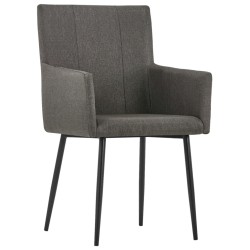 vidaXL Sillas de comedor con reposabrazos 2 unidades tela gris topo 