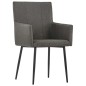 vidaXL Sillas de comedor con reposabrazos 2 unidades tela gris topo vidaXL Sillas de comedor con reposabrazos 2 unidades tela gris topo