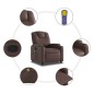 vidaXL Sillón de masaje reclinable cuero sintético marrón vidaXL Sillón de masaje reclinable cuero sintético marrón