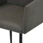 vidaXL Sillas de comedor con reposabrazos 2 unidades tela gris topo vidaXL Sillas de comedor con reposabrazos 2 unidades tela gris topo