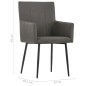 vidaXL Sillas de comedor con reposabrazos 2 unidades tela gris topo vidaXL Sillas de comedor con reposabrazos 2 unidades tela gris topo
