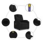 vidaXL Sillón reclinable de masaje de tela negro vidaXL Sillón reclinable de masaje de tela negro