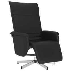 vidaXL Sillón reclinable con reposapiés cuero sintético negro