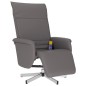 vidaXL Sillón reclinable de masaje con reposapiés cuero sintético gris vidaXL Sillón reclinable de masaje con reposapiés cuero sintético gris