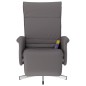 vidaXL Sillón reclinable de masaje con reposapiés cuero sintético gris vidaXL Sillón reclinable de masaje con reposapiés cuero sintético gris