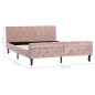 vidaXL Estructura de cama de terciopelo rosa 140x200 cm