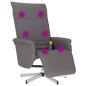 vidaXL Sillón reclinable de masaje con reposapiés cuero sintético gris vidaXL Sillón reclinable de masaje con reposapiés cuero sintético gris