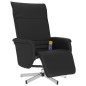 vidaXL Sillón reclinable masaje con reposapiés cuero sintético negro vidaXL Sillón reclinable masaje con reposapiés cuero sintético negro