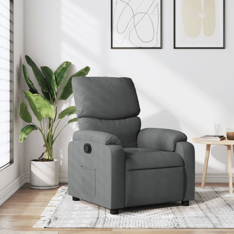 vidaXL Sillón reclinable de tela gris oscuro vidaXL Sillón reclinable de tela gris oscuro