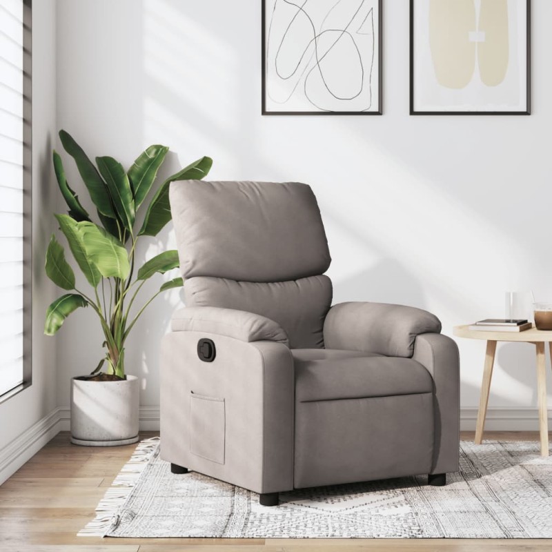 vidaXL Sillón reclinable de tela gris taupe vidaXL Sillón reclinable de tela gris taupe