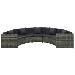 vidaXL Set de muebles de jardín 7 pzas y cojines ratán sintético gris