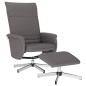 vidaXL Sillón reclinable con reposapiés cuero sintético gris vidaXL Sillón reclinable con reposapiés cuero sintético gris
