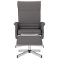 vidaXL Sillón reclinable con reposapiés cuero sintético gris vidaXL Sillón reclinable con reposapiés cuero sintético gris
