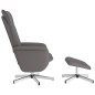 vidaXL Sillón reclinable con reposapiés cuero sintético gris vidaXL Sillón reclinable con reposapiés cuero sintético gris