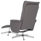 vidaXL Sillón reclinable con reposapiés cuero sintético gris vidaXL Sillón reclinable con reposapiés cuero sintético gris