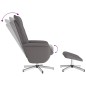 vidaXL Sillón reclinable con reposapiés cuero sintético gris vidaXL Sillón reclinable con reposapiés cuero sintético gris
