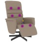 vidaXL Sillón reclinable masaje reposapiés cuero sintético capuchino vidaXL Sillón reclinable masaje reposapiés cuero sintético capuchino