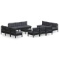 vidaXL Muebles de jardín 13 pzas con cojines antracita madera de pino