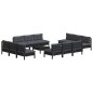 vidaXL Muebles de jardín 13 pzas con cojines antracita madera de pino